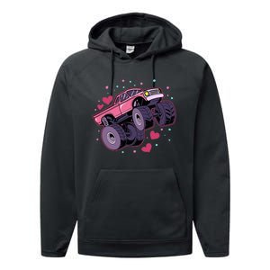 Monster Truck Big Style Vehicle birthday Performance Fleece Hoodie