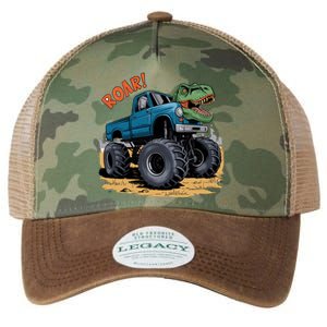 Monster Truck Boy Family Birthday Dino Trex Dinosaur Legacy Tie Dye Trucker Hat