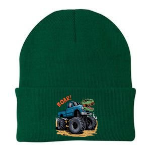 Monster Truck Boy Family Birthday Dino Trex Dinosaur Knit Cap Winter Beanie