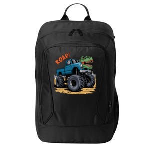 Monster Truck Boy Family Birthday Dino Trex Dinosaur City Backpack