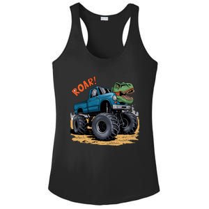 Monster Truck Boy Family Birthday Dino Trex Dinosaur Ladies PosiCharge Competitor Racerback Tank