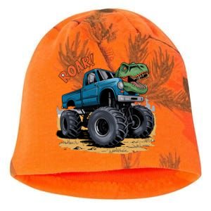 Monster Truck Boy Family Birthday Dino Trex Dinosaur Kati - Camo Knit Beanie