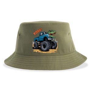 Monster Truck Boy Family Birthday Dino Trex Dinosaur Sustainable Bucket Hat