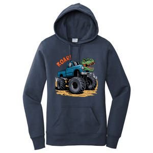 Monster Truck Boy Family Birthday Dino Trex Dinosaur Women's Pullover Hoodie