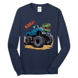 Monster Truck Boy Family Birthday Dino Trex Dinosaur Tall Long Sleeve T-Shirt