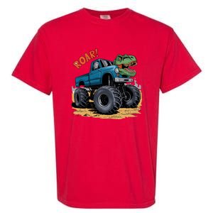 Monster Truck Boy Family Birthday Dino Trex Dinosaur Garment-Dyed Heavyweight T-Shirt