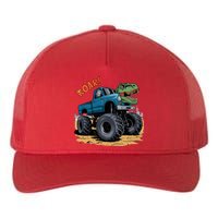 Monster Truck Boy Family Birthday Dino Trex Dinosaur Yupoong Adult 5-Panel Trucker Hat