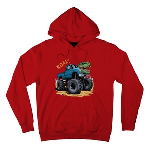 Monster Truck Boy Family Birthday Dino Trex Dinosaur Hoodie