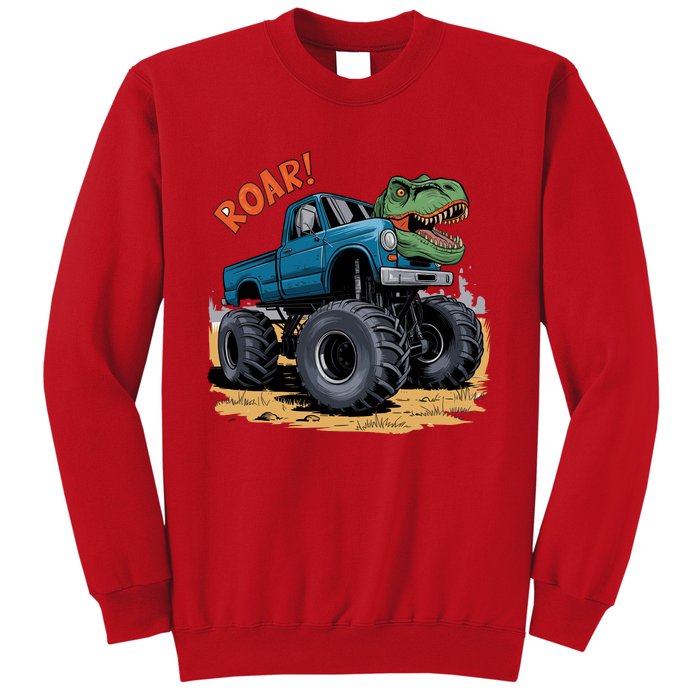 Monster Truck Boy Family Birthday Dino Trex Dinosaur Sweatshirt