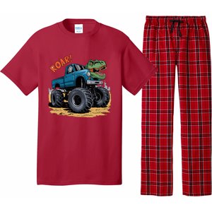 Monster Truck Boy Family Birthday Dino Trex Dinosaur Pajama Set