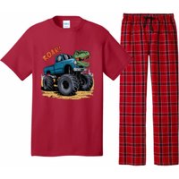 Monster Truck Boy Family Birthday Dino Trex Dinosaur Pajama Set