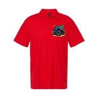 Monster Truck Boy Family Birthday Dino Trex Dinosaur Softstyle Adult Sport Polo