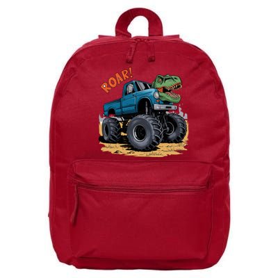 Monster Truck Boy Family Birthday Dino Trex Dinosaur 16 in Basic Backpack