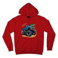 Monster Truck Boy Family Birthday Dino Trex Dinosaur Tall Hoodie