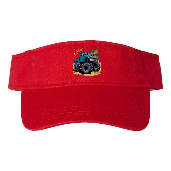 Monster Truck Boy Family Birthday Dino Trex Dinosaur Valucap Bio-Washed Visor