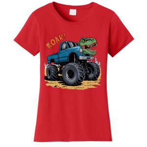 Monster Truck Boy Family Birthday Dino Trex Dinosaur Women's T-Shirt