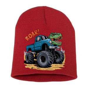 Monster Truck Boy Family Birthday Dino Trex Dinosaur Short Acrylic Beanie