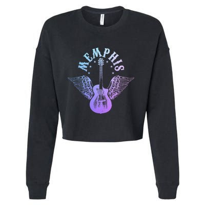 Memphis Tennessee Blues Country Music Guitar Player Vintage Cropped Pullover Crew