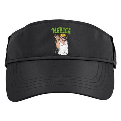 Merica Trump Bae Smoking Weed Cannabis Funny 420 Stoner Gift Adult Drive Performance Visor