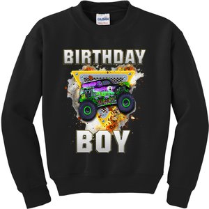 Monster Truck Birthday Boy Monster Truck Are My Jam Lovers Gift Kids Sweatshirt