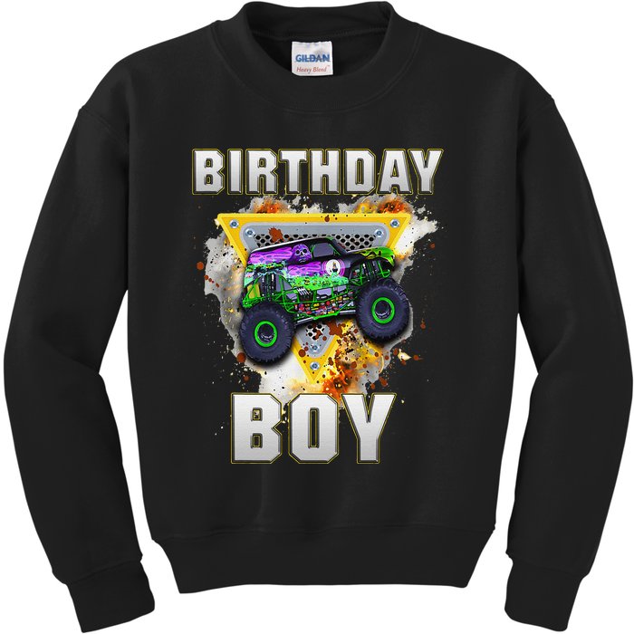 Monster Truck Birthday Boy Monster Truck Are My Jam Lovers Gift Kids Sweatshirt