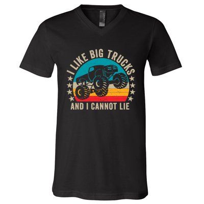 Monster Truck Boys Girls I Like Big Trucks And I Cannot Lie V-Neck T-Shirt