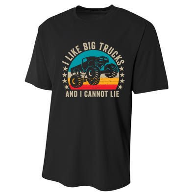 Monster Truck Boys Girls I Like Big Trucks And I Cannot Lie Performance Sprint T-Shirt