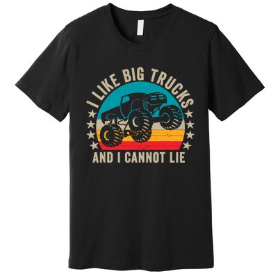 Monster Truck Boys Girls I Like Big Trucks And I Cannot Lie Premium T-Shirt