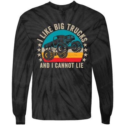 Monster Truck Boys Girls I Like Big Trucks And I Cannot Lie Tie-Dye Long Sleeve Shirt