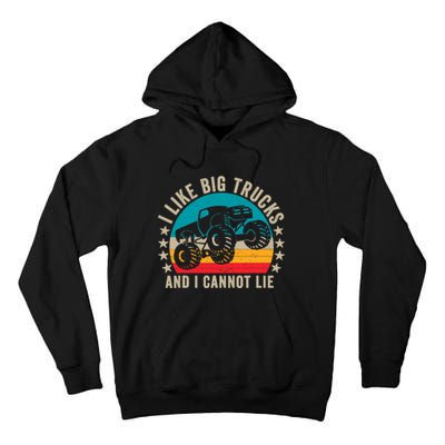 Monster Truck Boys Girls I Like Big Trucks And I Cannot Lie Tall Hoodie