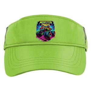 Monster Truck Birthday Party Retro Monster Trucks Lover Adult Drive Performance Visor