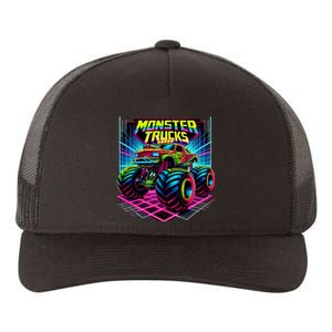 Monster Truck Birthday Party Retro Monster Trucks Lover Yupoong Adult 5-Panel Trucker Hat