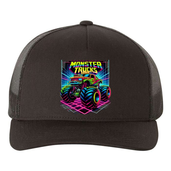 Monster Truck Birthday Party Retro Monster Trucks Lover Yupoong Adult 5-Panel Trucker Hat