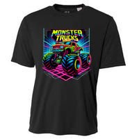 Monster Truck Birthday Party Retro Monster Trucks Lover Cooling Performance Crew T-Shirt