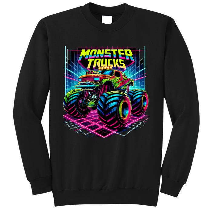 Monster Truck Birthday Party Retro Monster Trucks Lover Sweatshirt