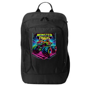 Monster Truck Birthday Party Retro Monster Trucks Lover City Backpack