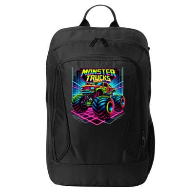 Monster Truck Birthday Party Retro Monster Trucks Lover City Backpack