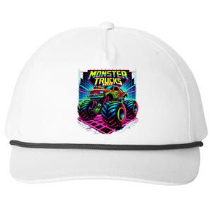 Monster Truck Birthday Party Retro Monster Trucks Lover Snapback Five-Panel Rope Hat