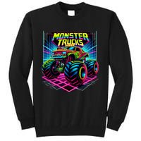 Monster Truck Birthday Party Retro Monster Trucks Lover Tall Sweatshirt