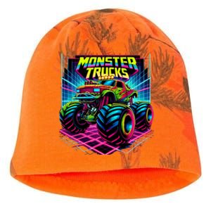 Monster Truck Birthday Party Retro Monster Trucks Lover Kati - Camo Knit Beanie