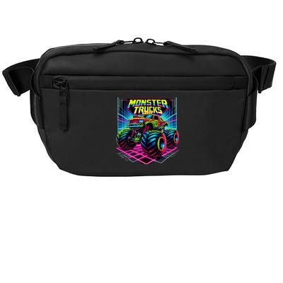 Monster Truck Birthday Party Retro Monster Trucks Lover Crossbody Pack