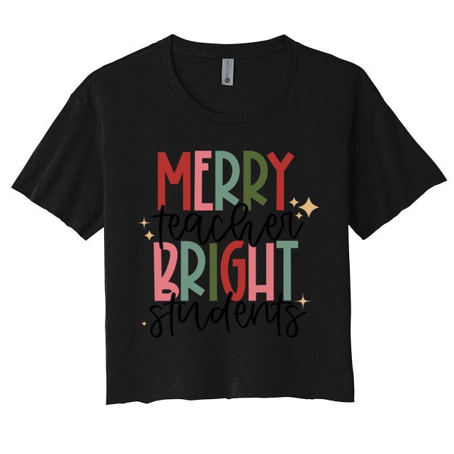 Merry Teacher Bright Students Christmas Gift Crop Top