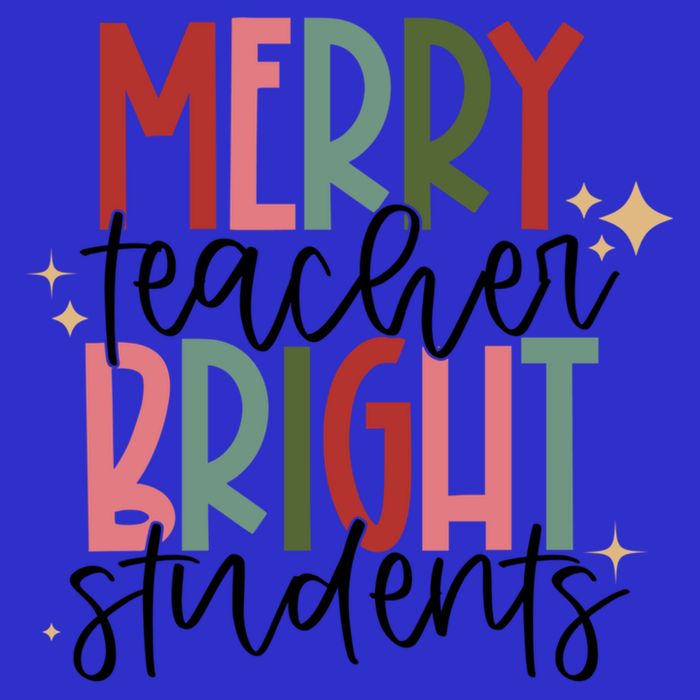 Merry Teacher Bright Students Christmas Gift Womens Tank Top