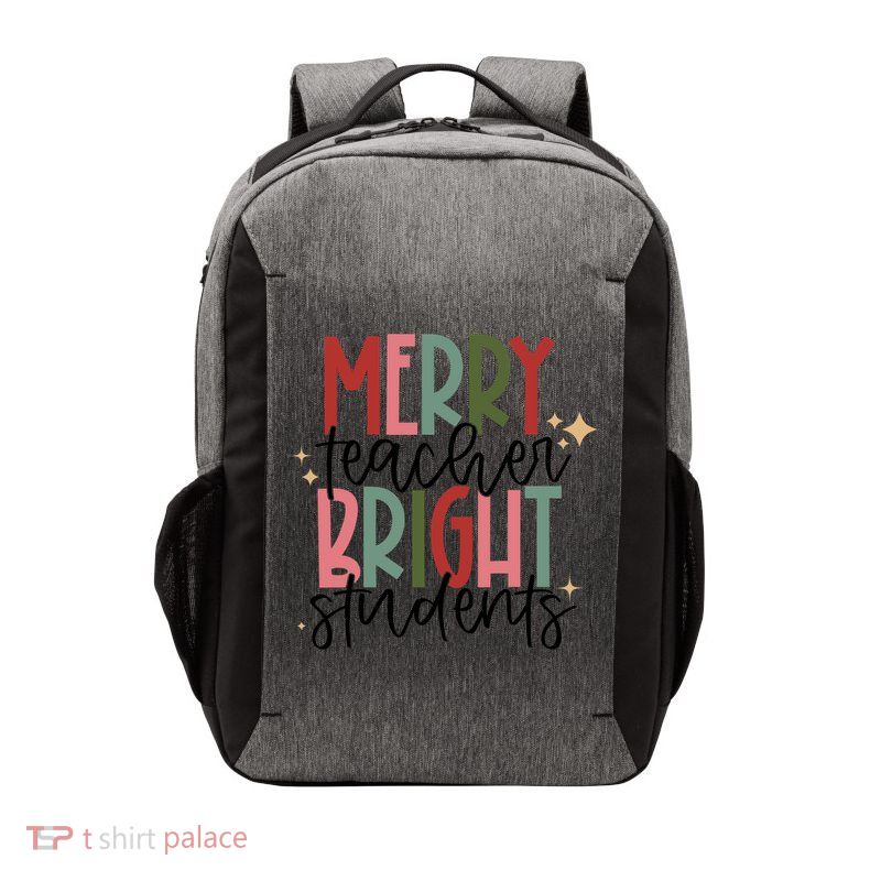 Merry Teacher Bright Students Christmas Gift Vector Backpack