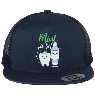 Mint To Be Dental Assistant Dentist Valentines Day Gift Flat Bill Trucker Hat