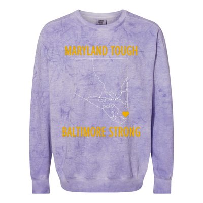 Maryland Tough Baltimore Strong Colorblast Crewneck Sweatshirt