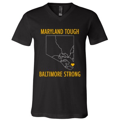 Maryland Tough Baltimore Strong V-Neck T-Shirt