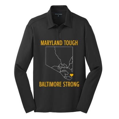 Maryland Tough Baltimore Strong Silk Touch Performance Long Sleeve Polo