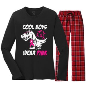 Monster Truck Breast Cancer Awareness Cool Wear Women's Long Sleeve Flannel Pajama Set 