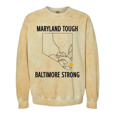 Maryland Tough Baltimore Strong Colorblast Crewneck Sweatshirt